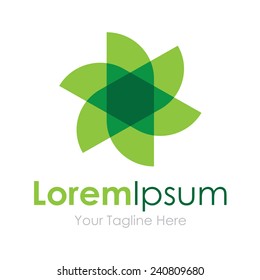 Green power efficiency nature flower element icon for business logo