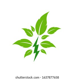 Green Power Energy Design Element thunder vector icon