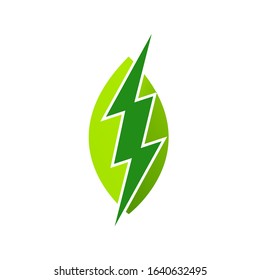 Green Power Energy Design Element thunder vector icon