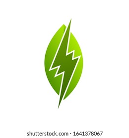 Green Power Energy Design Element thunder vector icon