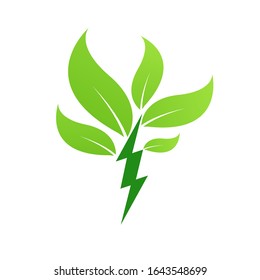 Green Power Energy Design Element thunder vector icon