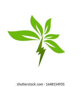 Green Power Energy Design Element thunder vector icon