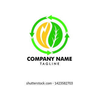 Green Power Energy Logo Design Element