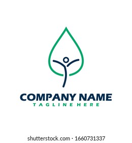 Green Power Energy Logo Design Element, Thunder Leaf Logo, Leaves icon vector