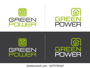 Green power house logo