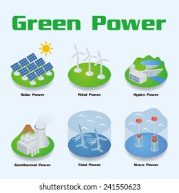 Green Power Image Illustration, vector