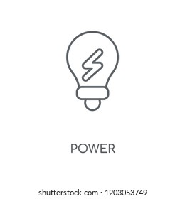 Green power linear icon. Green power concept stroke symbol design. Thin graphic elements vector illustration, outline pattern on a white background, eps 10.