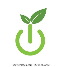 Green power logo design icon.