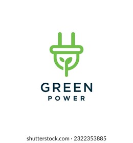 Green power logo design with modern creative concept idea