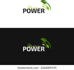 Inspiración vectorial del diseño del logo de poder verde: ecología mundo logotipo de energía icono diseño vectorial con estilos modernos, maduros y elegantes