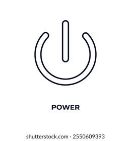 green power outline icon. Linear vector from ecology concept. Thin line green power icon isolated on white background