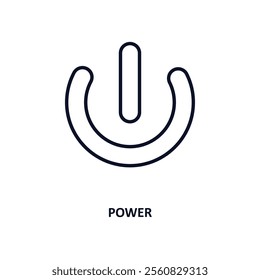green power outline icon.  Thin line icon from ecology collection. Editable vector isolated on white background