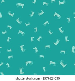 Green Power station plant and factory icon isolated seamless pattern on green background. Energy industrial concept.  Vector Illustration