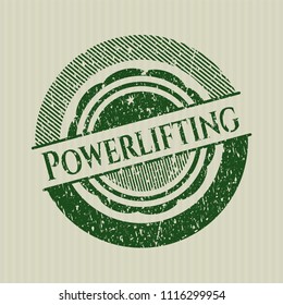 Green Powerlifting distressed rubber grunge stamp