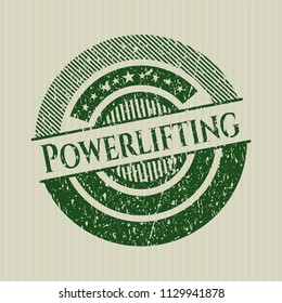 Green Powerlifting distressed rubber grunge texture stamp