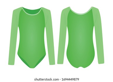 Green practice bodysuit. vector illustration