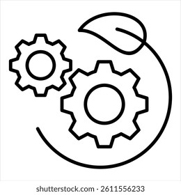 Green Practices Line Icon Vector Illustration