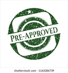 Green Pre-Approved distress rubber stamp with grunge texture