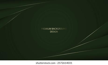 Green premium background vector design. Luxury green background. 3D premium green background.