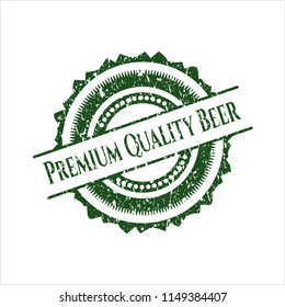 Green Premium Quality Beer rubber grunge stamp