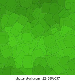 Green presentation template. Design element. Cubes.