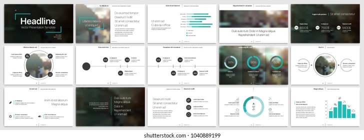 Green presentation templates elements on a white background. Vector infographics. Use in Presentation, flyer and leaflet, corporate report, marketing, advertising, annual report, banner.