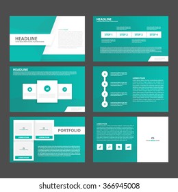 Green presentation templates Infographic elements flat design set for brochure flyer leaflet marketing advertising