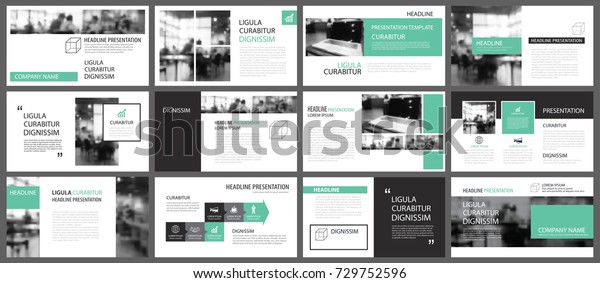 Green Presentation Templates Infographics Elements Background Stock ...