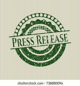 Green Press Release distressed rubber grunge stamp