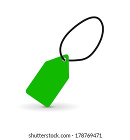  green price tag, label, vector illustration