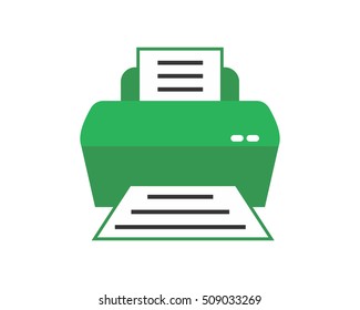 green printer business company office corporate image vector icon logo