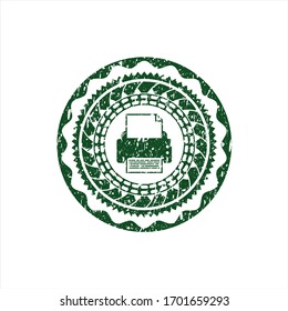 Icono de la impresora verde dentro de la junta de goma de la válvula de escape