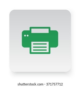 Green Printer icon on white app button