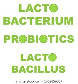 Green probiotics micro bacterium organisms isolated on white background