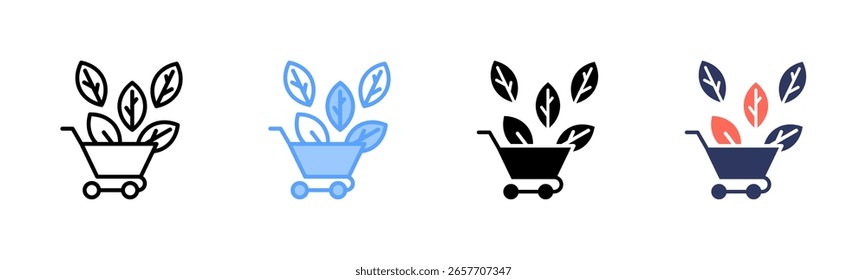 Coleta de vários estilos da folha de ícone Aquisição Verde