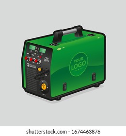 Green professional welding machine with switch cable