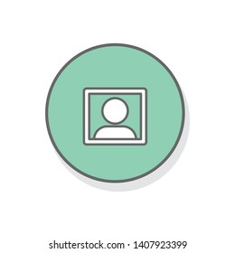 Green profile button vector icon trendy ui element you can use for a new project, website, add to presentation slide, mobile app, etc