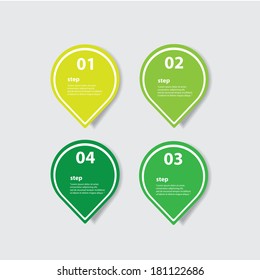 green progress paper banners / can be used for infographics / numbered banners / horizontal cutout lines / graphic or website layout vector