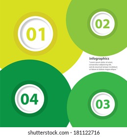green progress paper banners / can be used for infographics / numbered banners / horizontal cutout lines / graphic or website layout vector