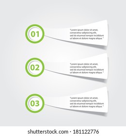 green progress paper banners / can be used for infographics / numbered banners / horizontal cutout lines / graphic or website layout vector
