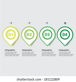 green progress paper banners / can be used for infographics / numbered banners / horizontal cutout lines / graphic or website layout vector