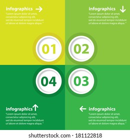 green progress paper banners / can be used for infographics / numbered banners / horizontal cutout lines / graphic or website layout vector