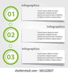 green progress paper banners / can be used for infographics / numbered banners / horizontal cutout lines / graphic or website layout vector