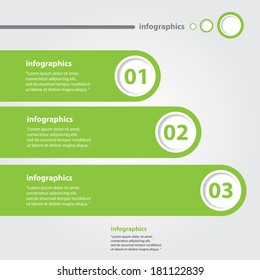 green progress paper banners / can be used for infographics / numbered banners / horizontal cutout lines / graphic or website layout vector