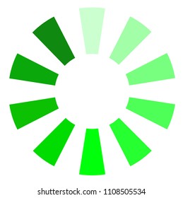 green progress upload, download symbol, web design spinner icon template