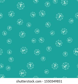 Green Project team base icon isolated seamless pattern on green background. Business analysis and planning, team work, project management. Developers.  Vector Illustration