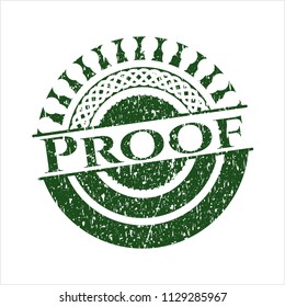 Green Proof distressed rubber grunge seal