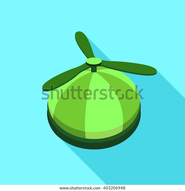 Green propeller hat icon. Flat illustration\
of green propeller hat vector icon for\
web