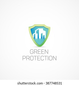 Green Protection.Buildings in the green shield.