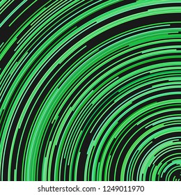 Green psychedelic abstract curved line pattern background - vector design